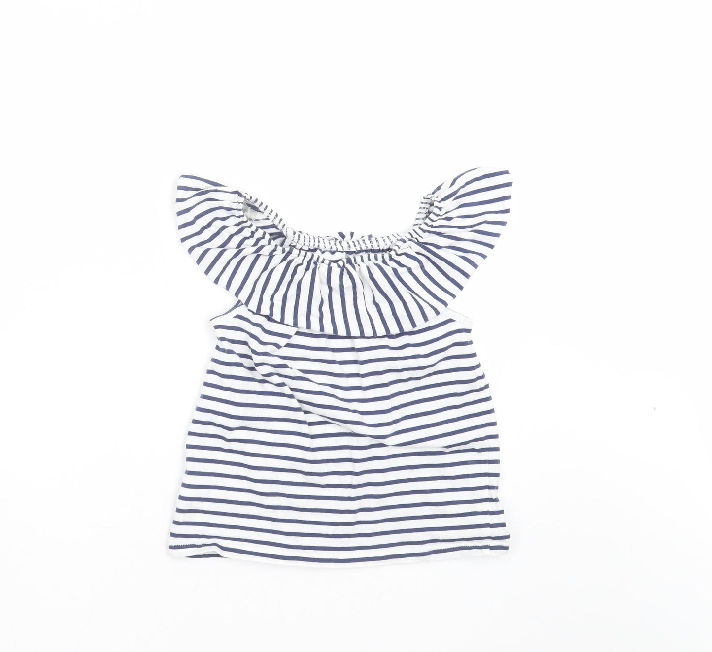 NEXT Girls White Striped  Basic T-Shirt Size 4 Years