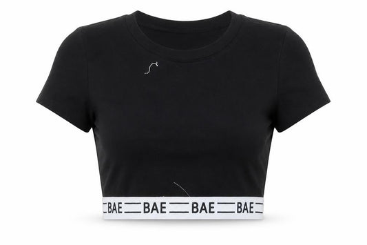 Bozzolo Womens Black   Cropped T-Shirt Size S  - bae