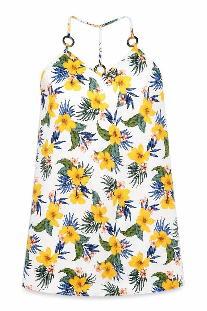 New Look Womens White Floral  Shift  Size M