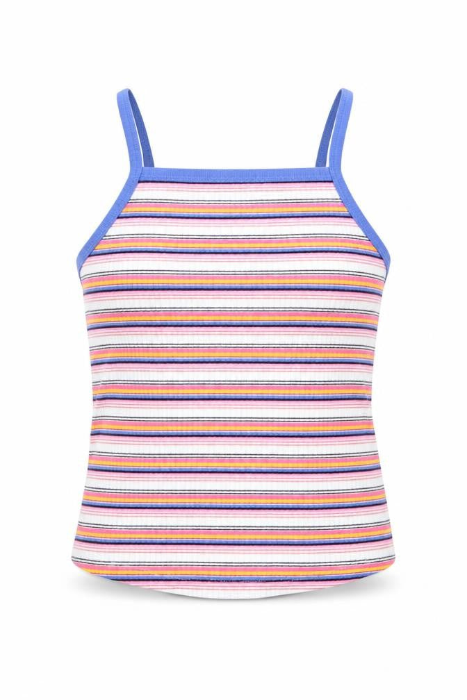 Marks & Spencer Girls White Striped  Basic Tank Size 9-10 Years