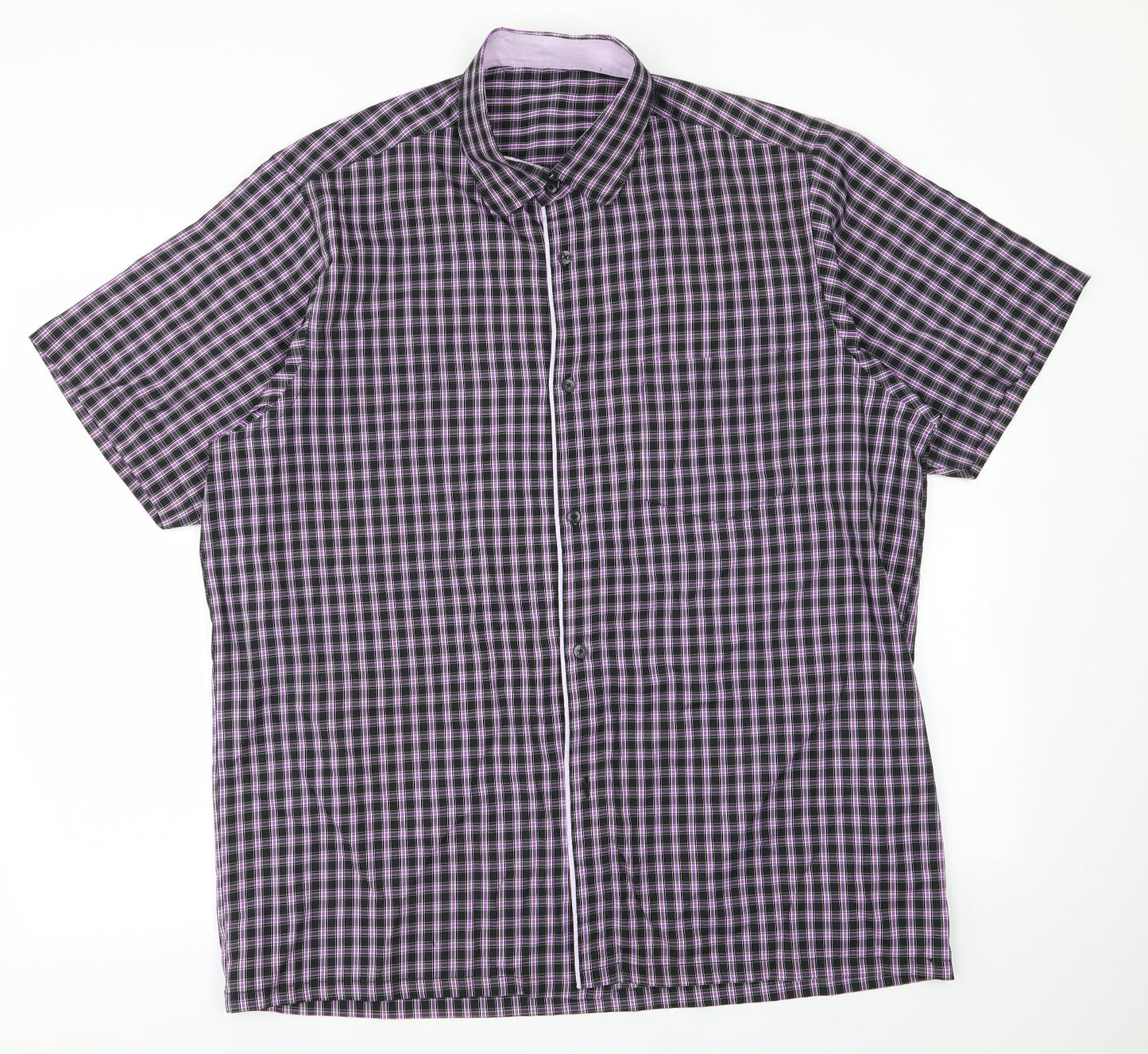 Preworn Mens Purple Check   Button-Up Size XL
