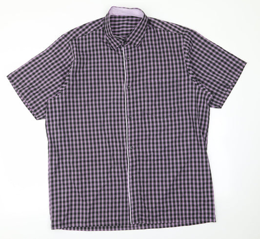 Preworn Mens Purple Check   Button-Up Size XL