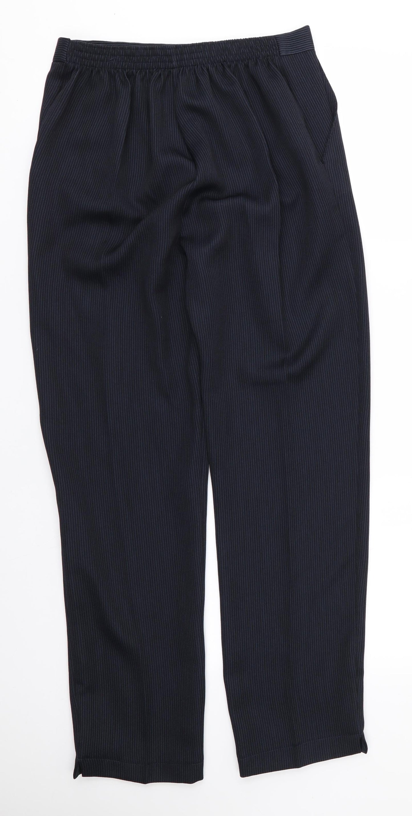 Emma Collection Womens Blue Striped  Trousers  Size 12 L28 in