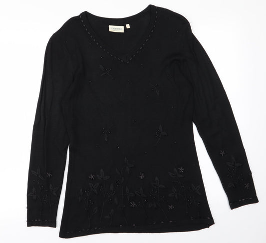 Canda Womens Black   Pullover Jumper Size S