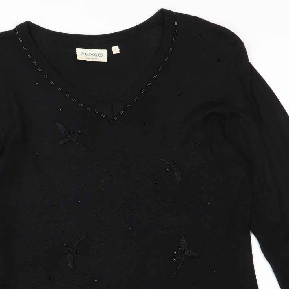 Canda Womens Black   Pullover Jumper Size S