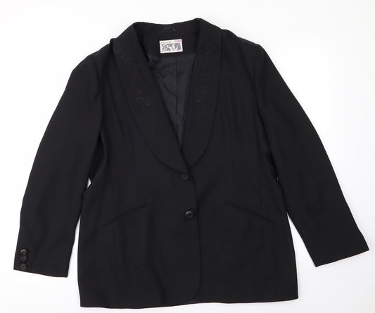 French Kiss Womens Black   Jacket Blazer Size 16