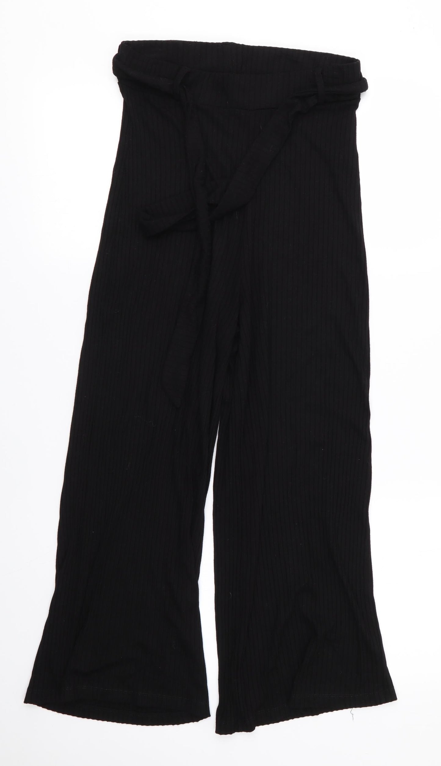 Stradivarius Womens Black   Cropped Trousers Size S L22 in