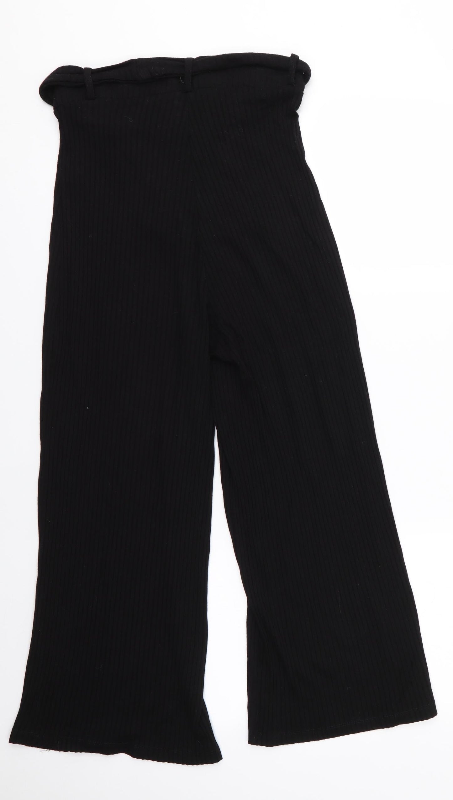 Stradivarius Womens Black   Cropped Trousers Size S L22 in
