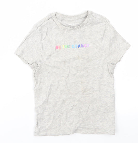 M&S Girls Grey   Basic T-Shirt Size 8-9 Years