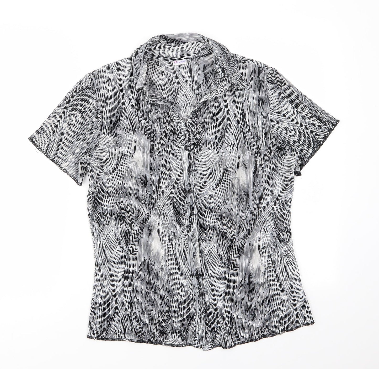 Damart Womens Black   Basic Button-Up Size 14