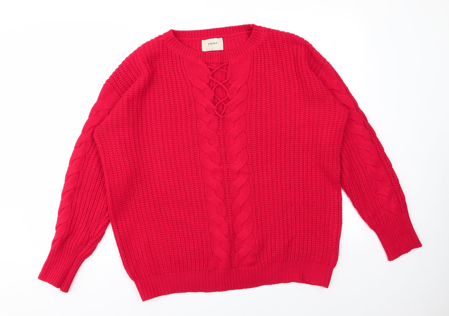 Papaya Womens Red   Pullover Jumper Size L
