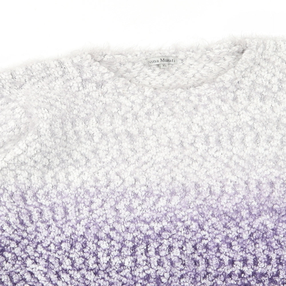 Nina Murati Womens Purple   Pullover Jumper Size XL