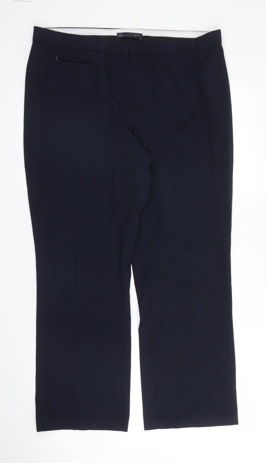 M&S Womens Blue   Trousers  Size 14 L25 in