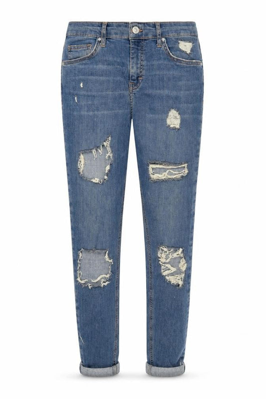 Topshop Womens Blue  Denim Tapered Jeans Size 28 in L28 in
