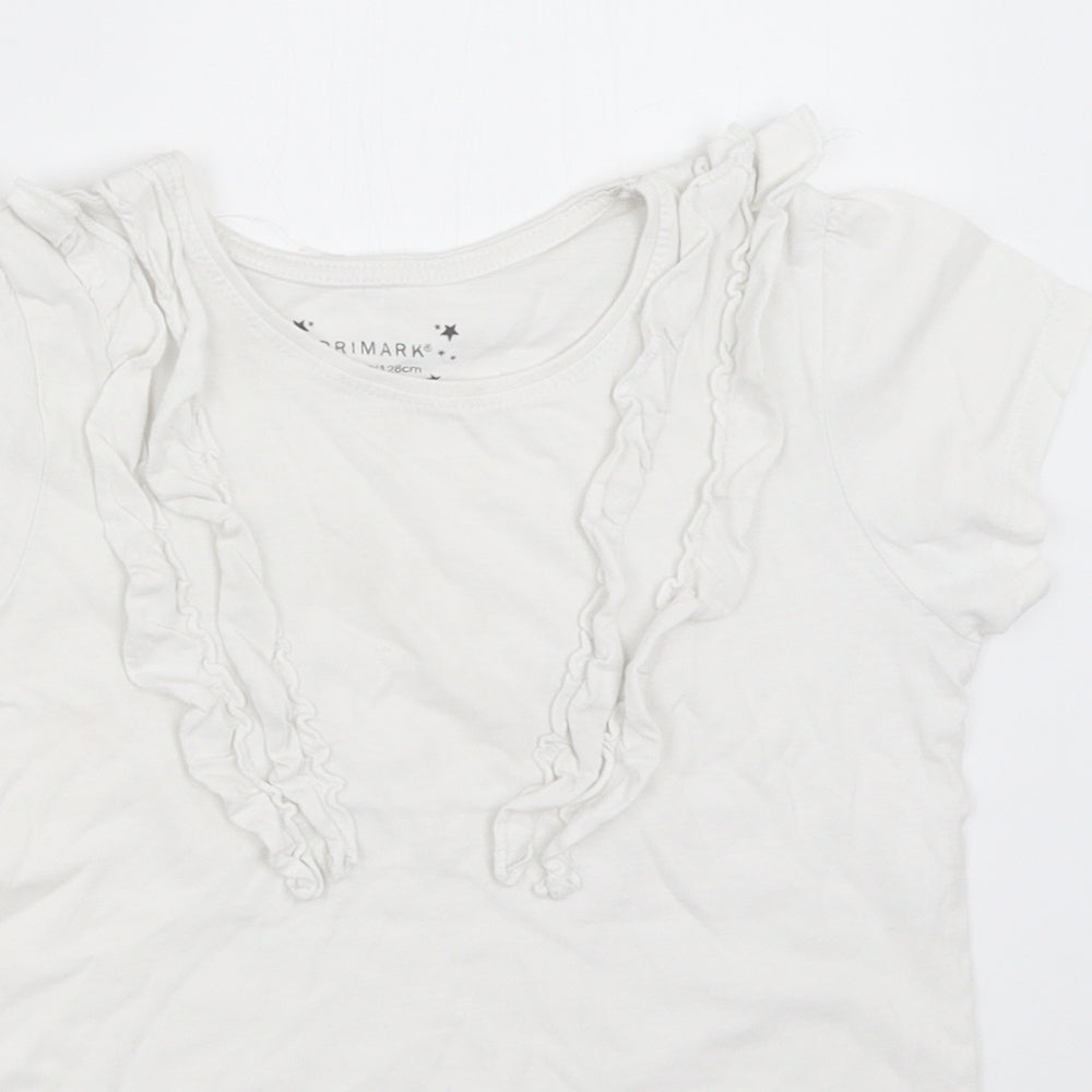 Primark Girls White   Basic T-Shirt Size 7-8 Years