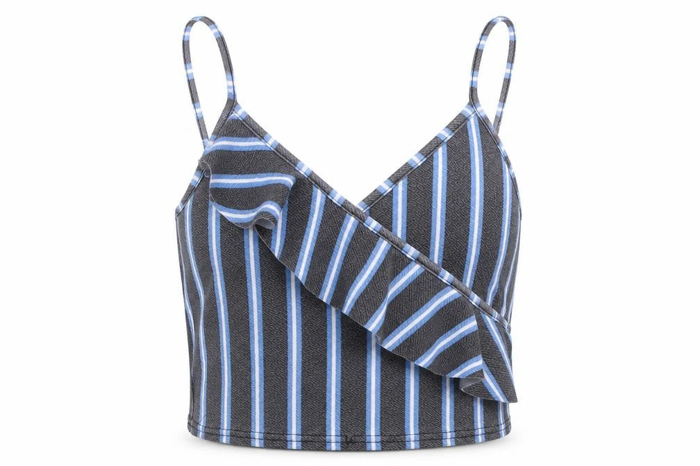 Boohoo Womens Grey Striped  Camisole Tank Size 6