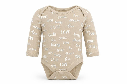 George Baby Brown   Babygrow One-Piece Size 0-3 Months  - Cute Love Smile