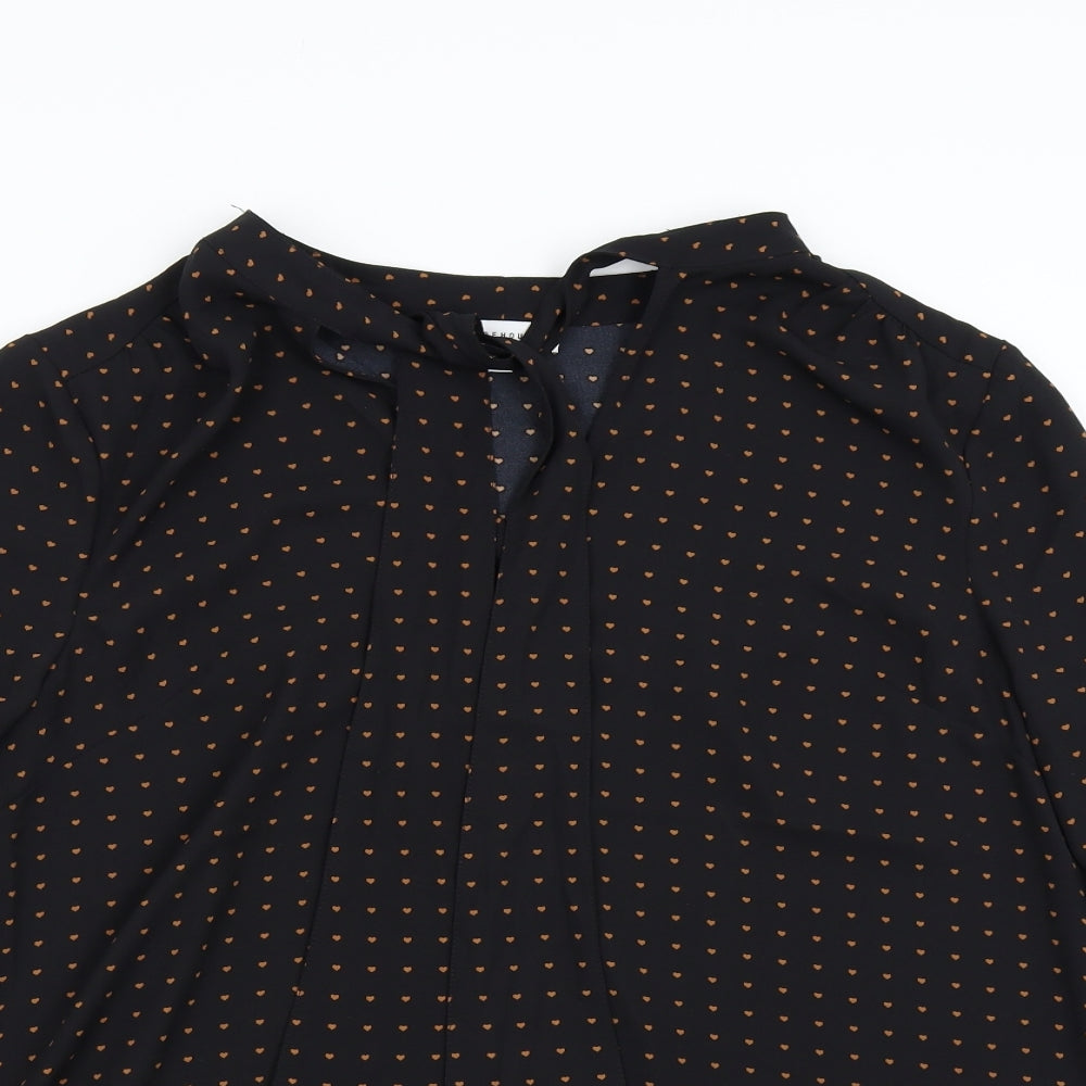 Warehouse Womens Black   Basic Blouse Size 12  - Hearts