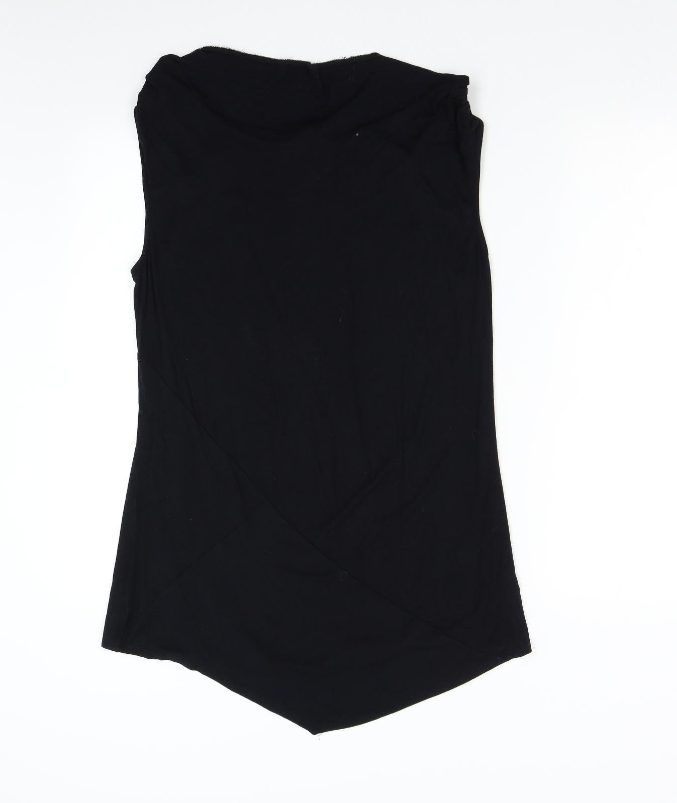 David Emanuel Womens Black   Basic T-Shirt Size 14
