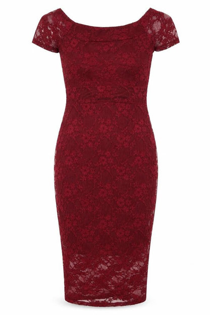 Boohoo Womens Red  Lace Bodycon  Size 8