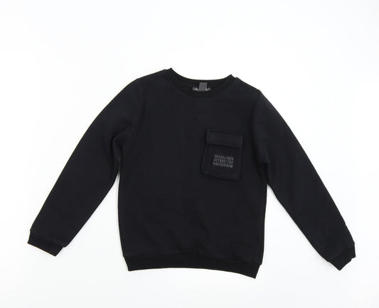 Primark Boys Black   Pullover Sweatshirt Size 9-10 Years