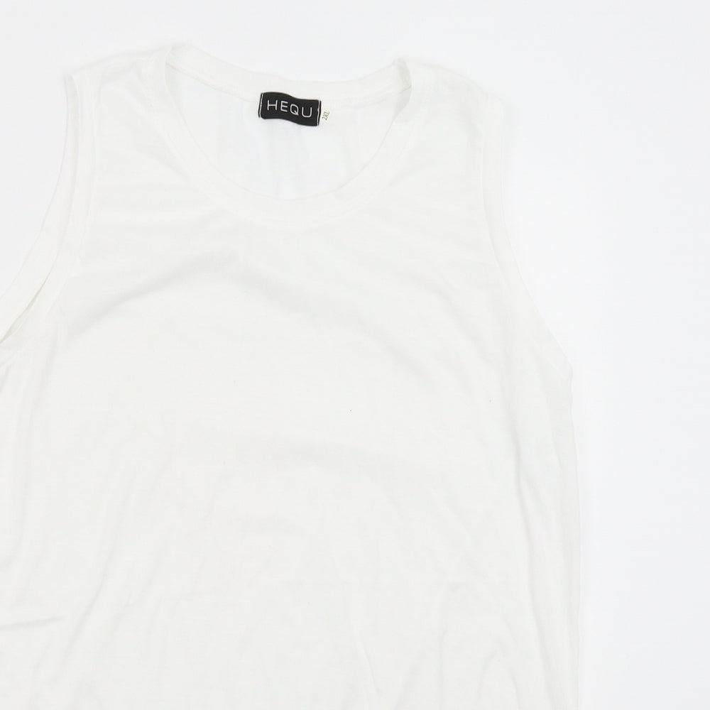 Hequ Womens White   Basic Blouse Size 2XL
