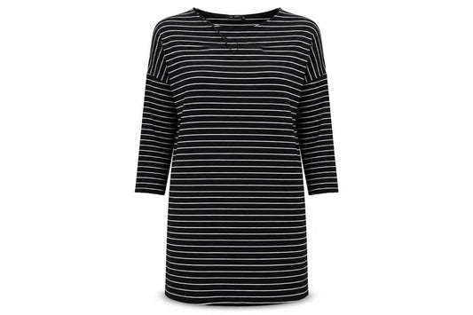 F&F Womens Black Striped  T-Shirt Dress  Size 10