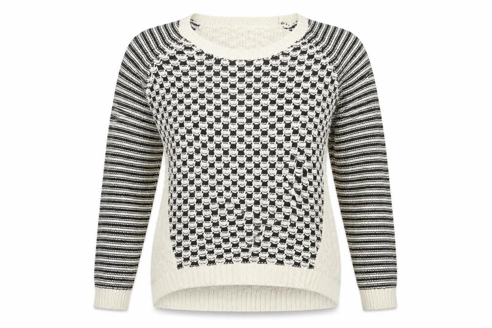 F&F Womens Beige Striped  Pullover Jumper Size 14