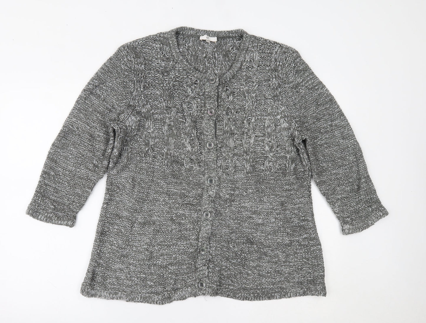 CC Womens Grey   Cardigan Jumper Size L