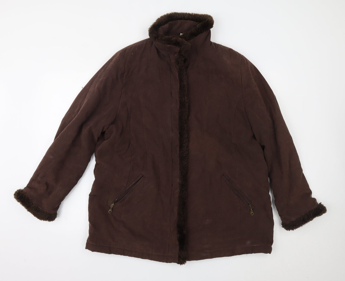 Klass Womens Brown   Overcoat Coat Size XL