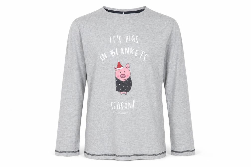 Threadboys Boys Grey    Pyjama Top Size 13 Years  - christmas
