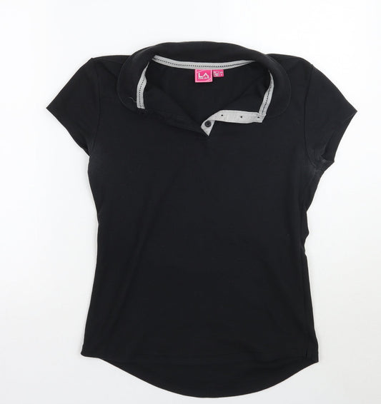 Lagear Womens Black   Basic Polo Size 10