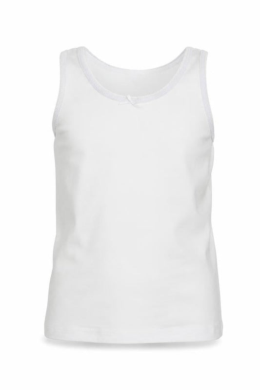 Nutmeg Girls White   Basic Tank Size 7-8 Years
