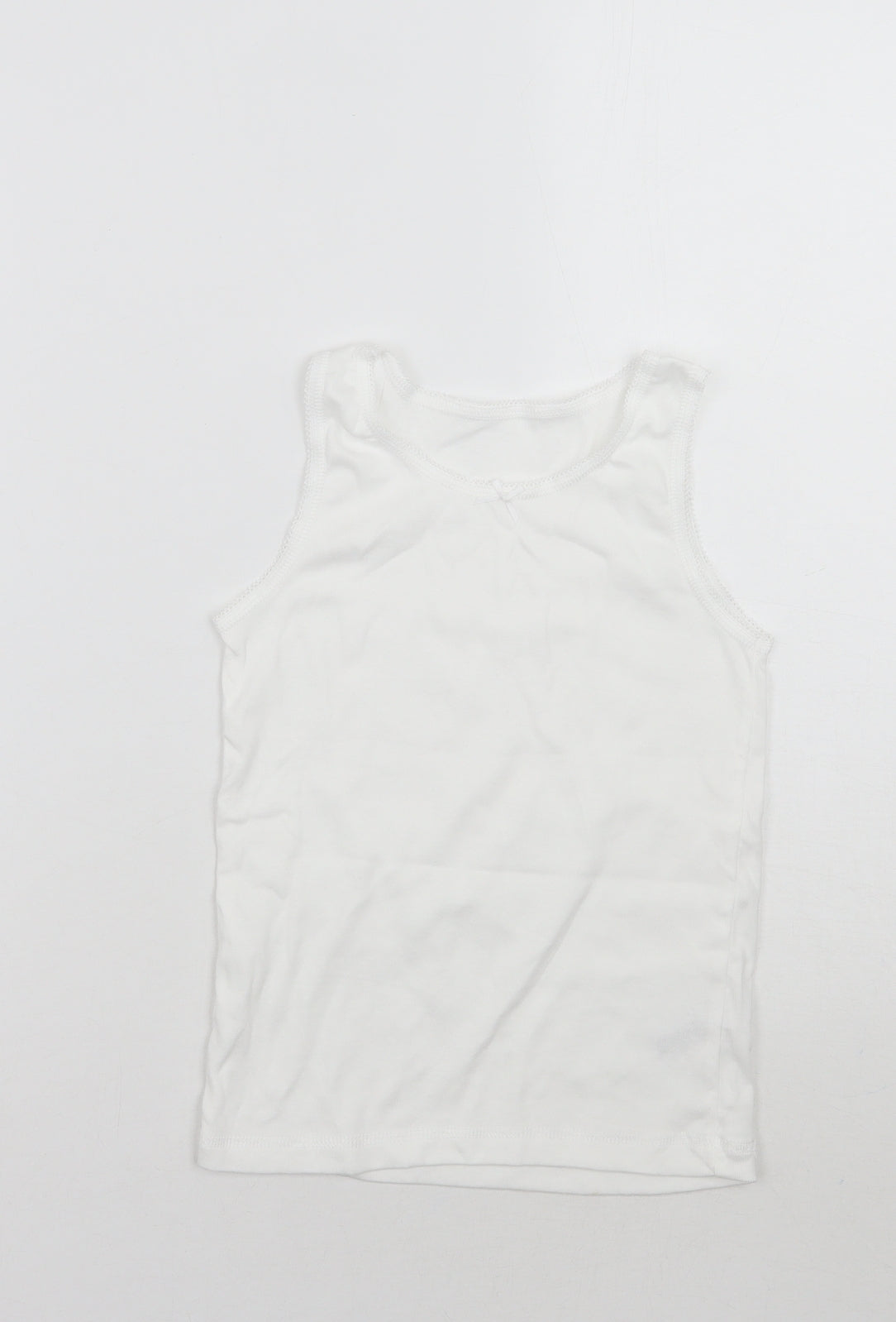 Nutmeg Girls White   Basic Tank Size 7-8 Years