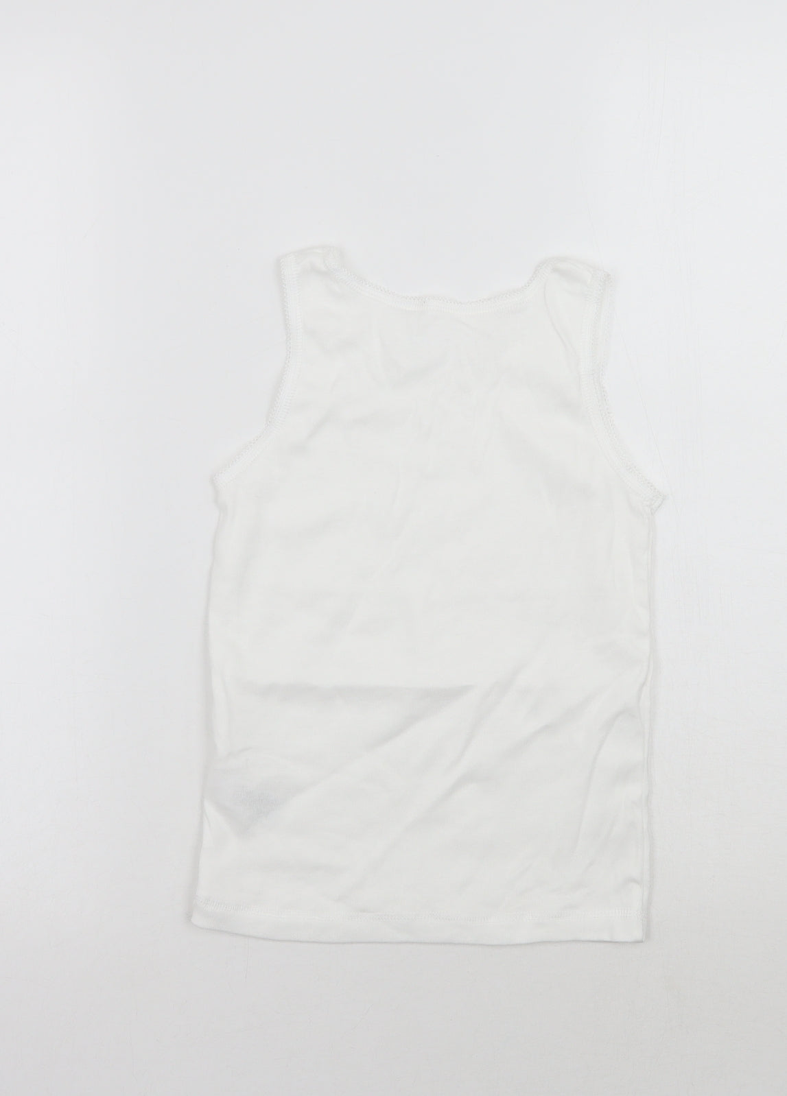 Nutmeg Girls White   Basic Tank Size 7-8 Years