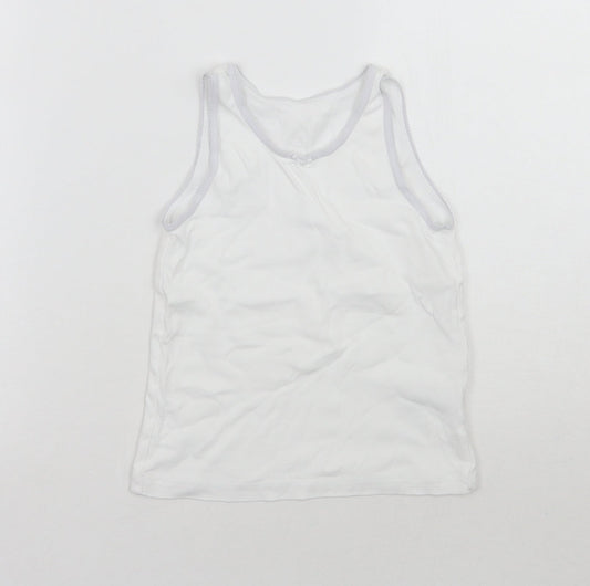 Nutmeg Boys White   Basic Tank Size 7-8 Years