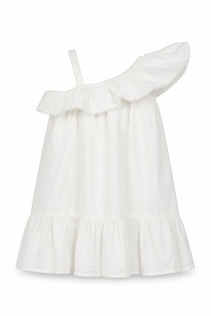 Marks & Spencer Girls White  Ramie A-Line  Size 4-5 Years
