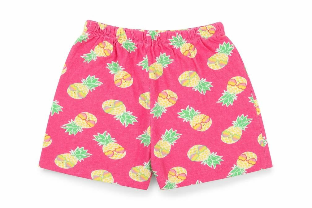 Kids Girls Pink Geometric  Sweat Shorts Size 5-6 Years