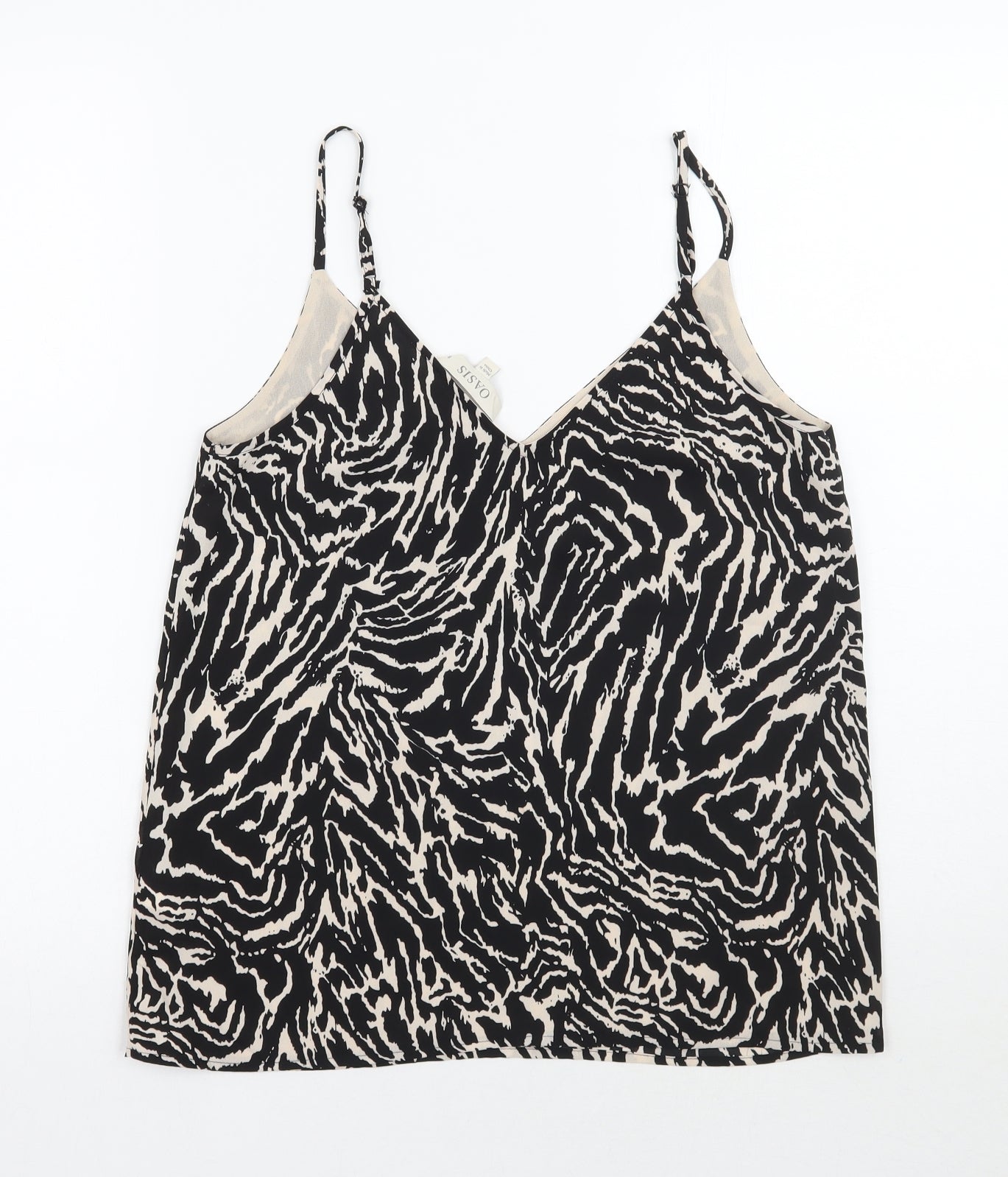 Oasis Womens Beige Animal Print  Basic Tank Size 8