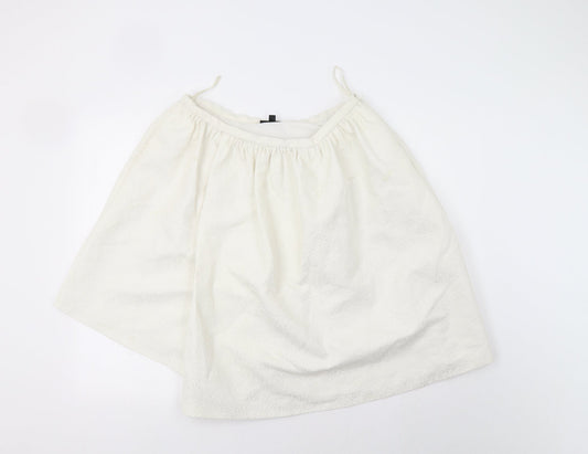 Topshop Womens Ivory Floral  A-Line Skirt Size 14