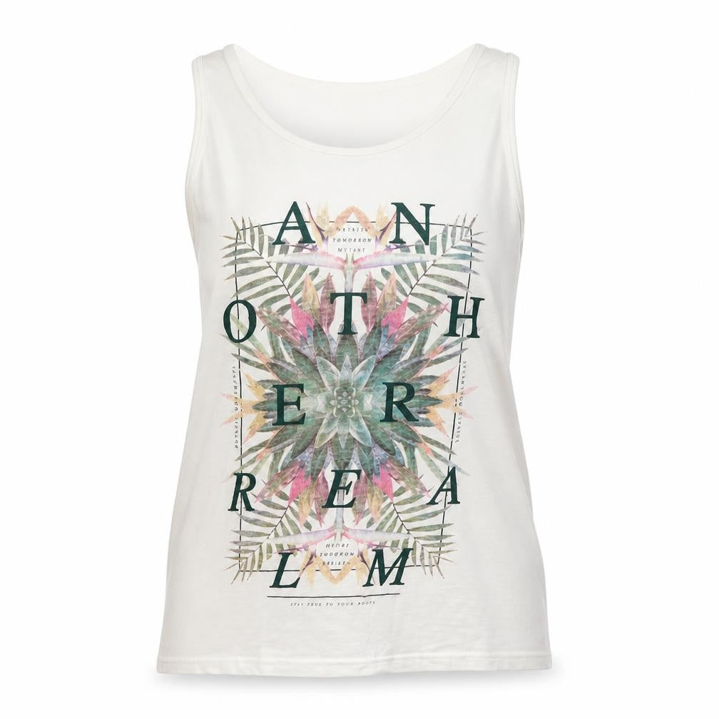 Matalan Womens White Floral  Basic Tank Size L