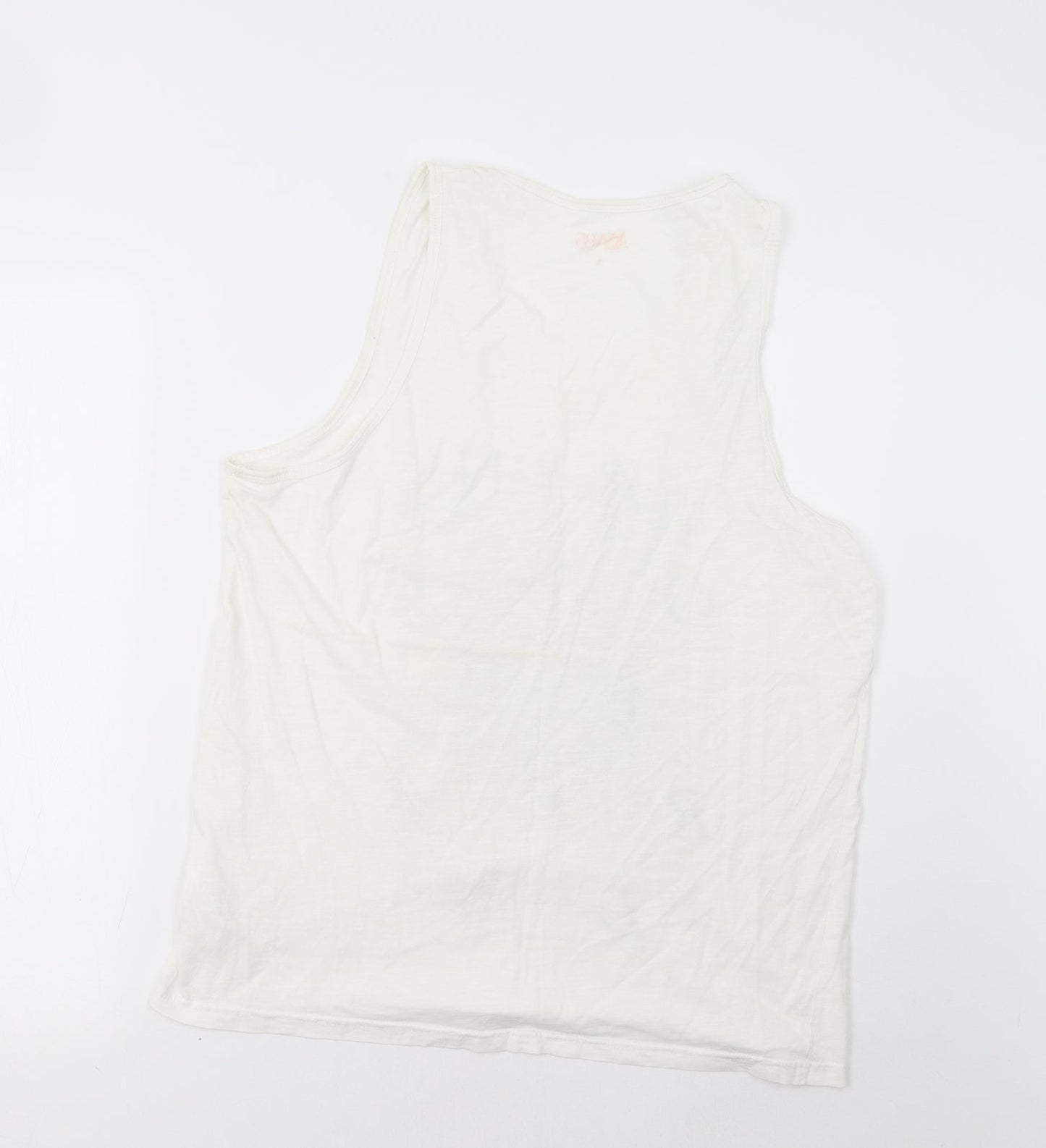 Matalan Womens White Floral  Basic Tank Size L