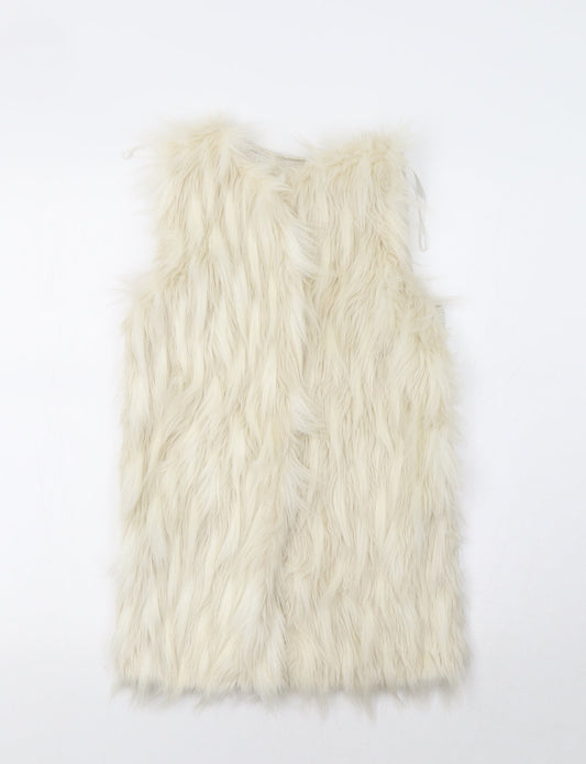 Amisu Womens Ivory   Overcoat Waistcoat Size 6