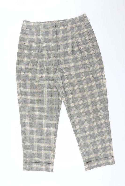 M&S Womens Multicoloured Check  Trousers  Size 14 L25 in