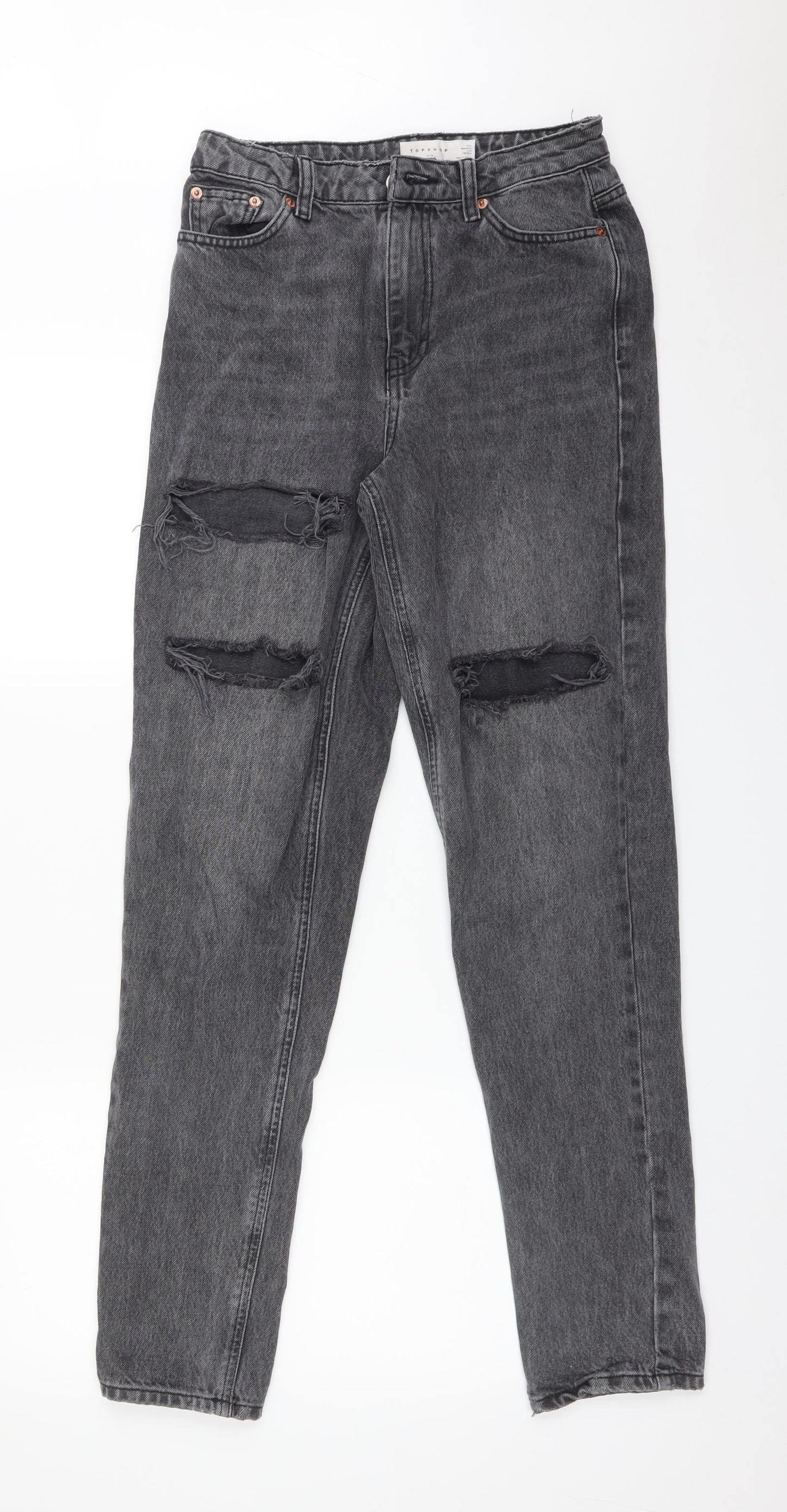 Topshop Womens Grey   Mom Jeans Size 26 L36 in