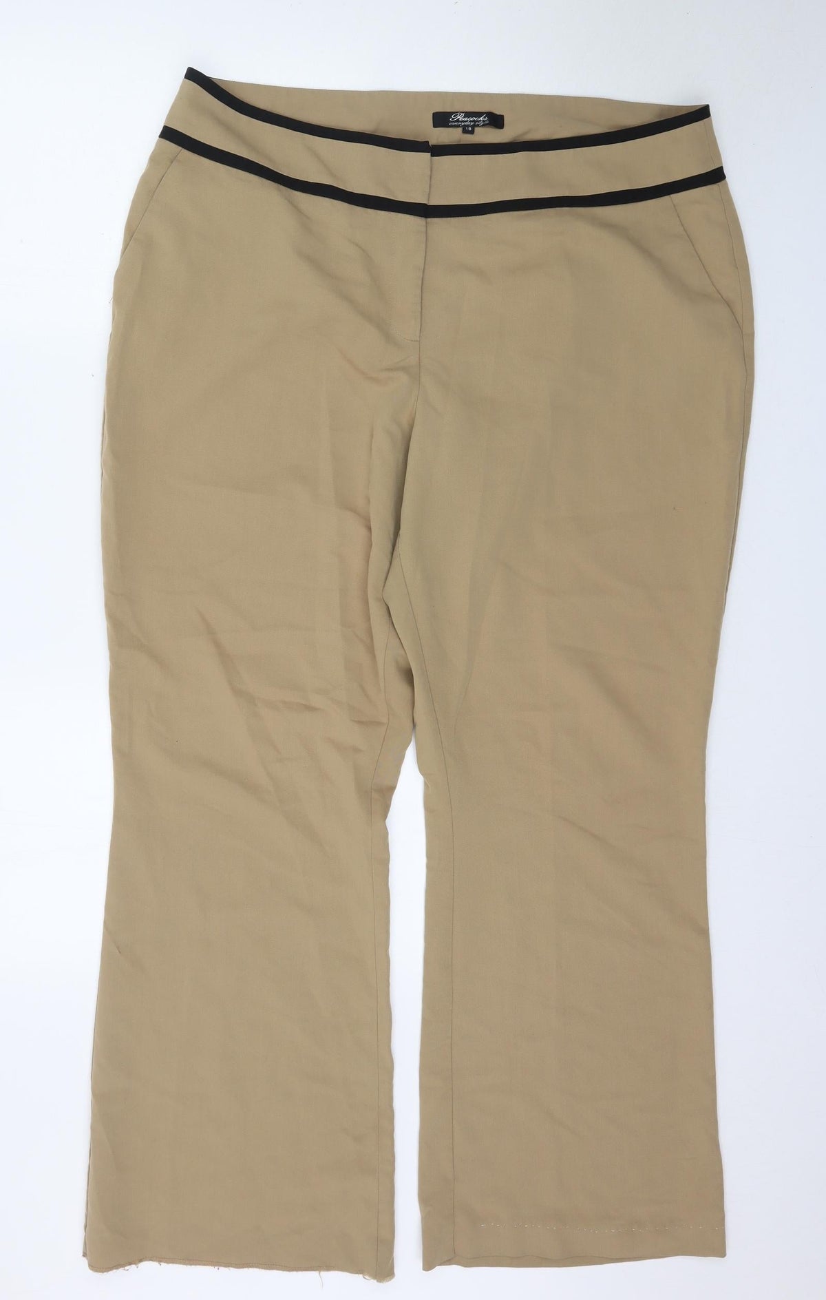 Peacocks Womens Beige   Trousers  Size 18 L30 in
