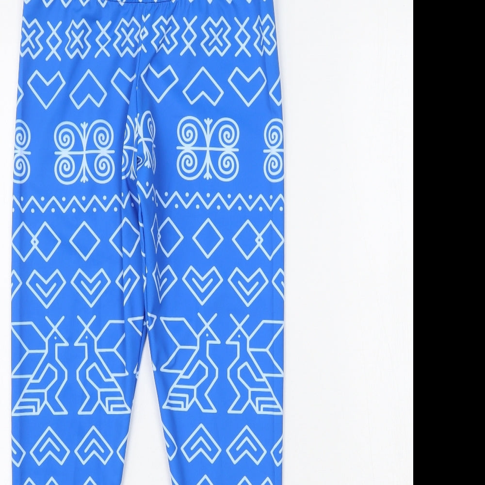 Preworn Womens Blue  Jersey Cropped Leggings Size S L25 in