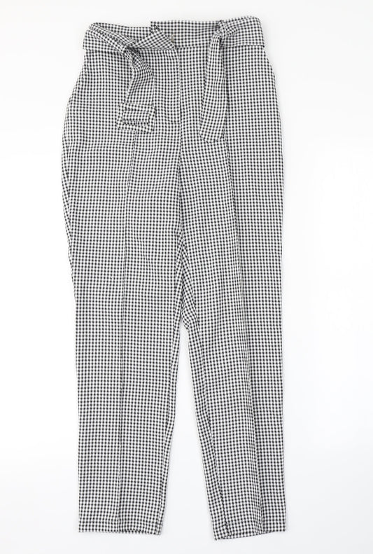 ASOS Womens White Check  Trousers  Size 8 L27 in
