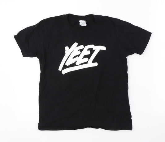 Preworn Boys Black   Basic T-Shirt Size L