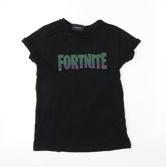 Preworn Boys Black   Basic T-Shirt Size M  - FORTNITE